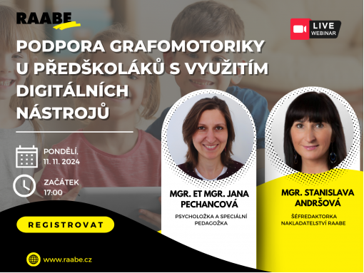 Grafomotorika u předškoláků s využitím digitálních nástrojů / PŘIHLASTE SE NA WEBINÁŘ ZDARMA v pondělí 11. 11. 2024